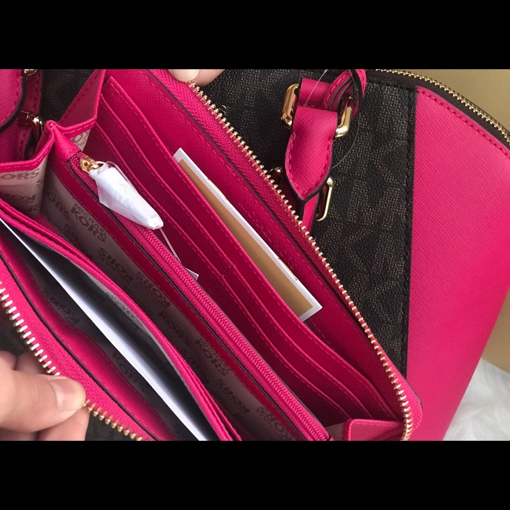 🌷MICHAEL KORS Large Brown Ultra Pink Satchel Set - Picture 8 of 8